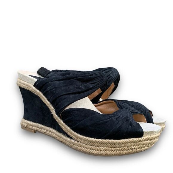 Earthies Javer Slingback Mule Wedge Heels Sandal Genuine Leather 9 Espadrille - Picture 4 of 12